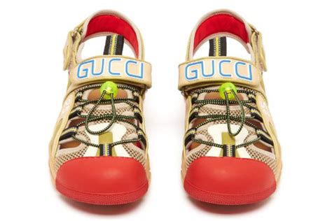 gucci sandals black and red|Gucci closed toe sandals.